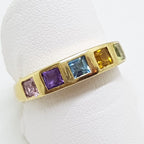 9ct Gold Multi-Coloured Gemstone Ring