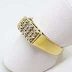 9ct Yellow Gold 6 Diamond Rectangular Cluster Ring