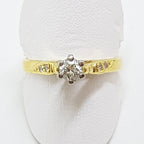 18ct Yellow Gold High Set Diamond Engagement Ring