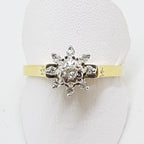 18ct Yellow Gold Diamond Flower Cluster Ring