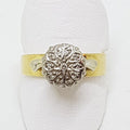 18ct Yellow Gold & Platinum Diamond High Round Cluster Ring