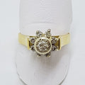18ct Yellow Gold Diamond High Flower Cluster Ring