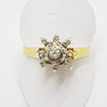 18ct Yellow Gold Diamond High Cluster Ring