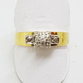 18ct Yellow Gold & Platinum Solitaire Diamond High Set Square Ring