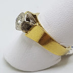 18ct Yellow Gold & Platinum Solitaire Diamond High Set Ring