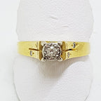 18ct Yellow Gold Diamond High Set Ring