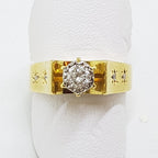18ct Yellow Gold &amp; Platinum Diamond High Set Engagement Ring