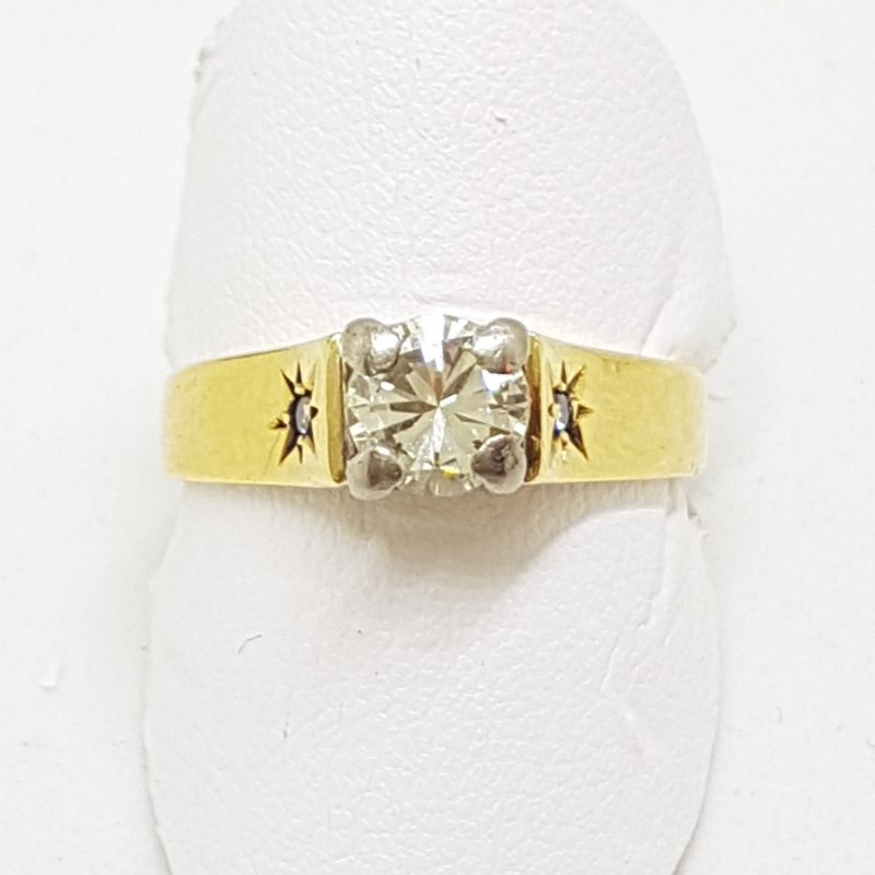 18ct Yellow Gold High Set Diamond Engagement Ring