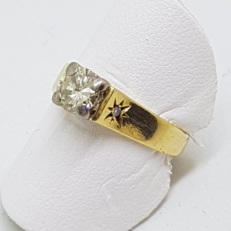 18ct Yellow Gold High Set Diamond Engagement Ring