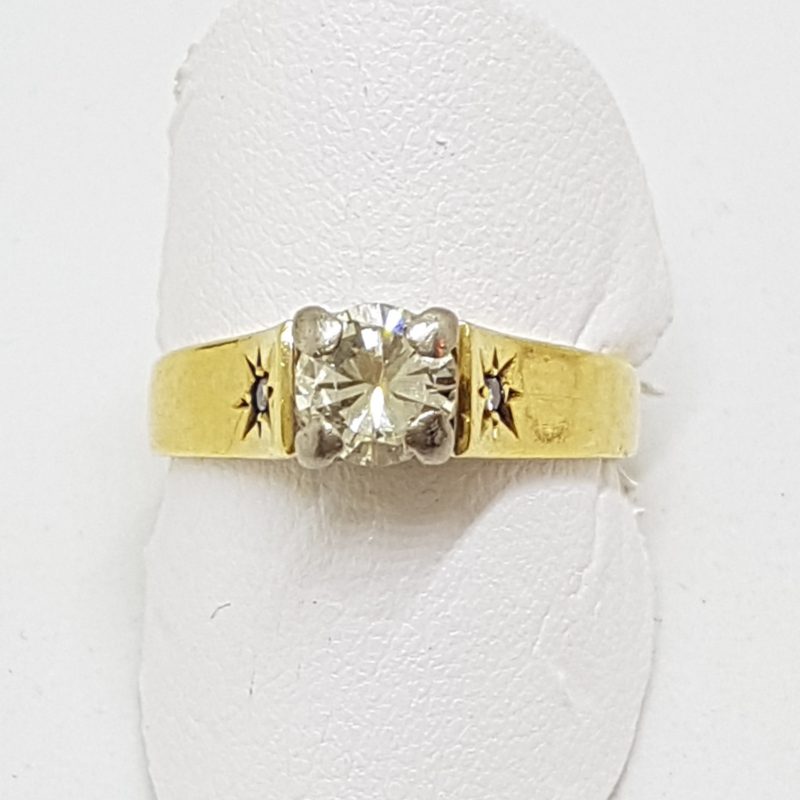 18ct Yellow Gold High Set Diamond Engagement Ring
