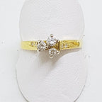 18ct Yellow Gold High Set Diamond Cluster Ring