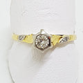18ct Yellow Gold & Platinum High Set Diamond Engagement Ring