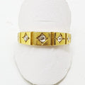 18ct Yellow Gold Rose Cut Diamond Bridge Set Ring