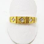 18ct Yellow Gold Rose Cut Diamond Bridge Set Ring