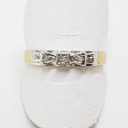 9ct Yellow Gold &amp; Platinum Diamond Bow Design Eternity/Wedding Band Ring