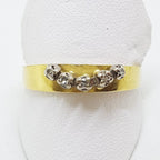 18ct Yellow Gold Claw Set 5 Diamond Curved Shape Eternity/Wedding Ring