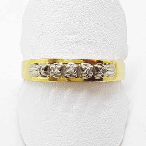 18ct Yellow Gold &amp; Platinum Diamond Eternity/Wedding Band Ring