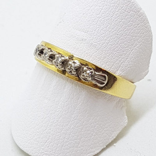 18ct Yellow Gold &amp; Platinum Diamond Eternity/Wedding Band Ring