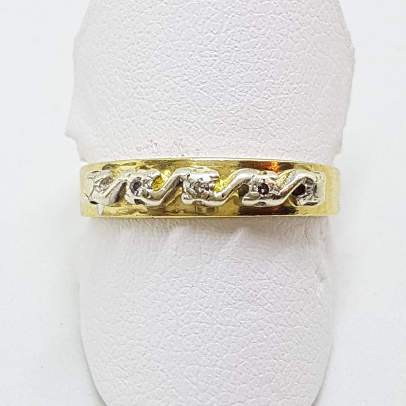 18ct Yellow Gold &amp; Platinum Diamond Eternity/Wedding Band Ring