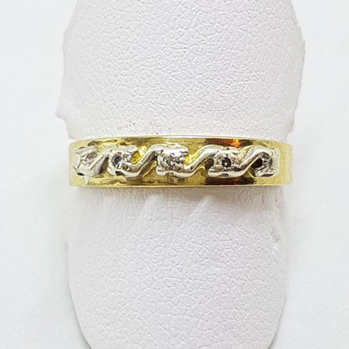 18ct Yellow Gold &amp; Platinum Diamond Eternity/Wedding Band Ring