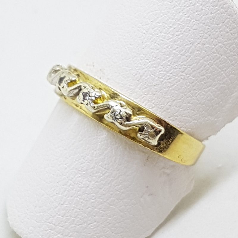 18ct Yellow Gold &amp; Platinum Diamond Eternity/Wedding Band Ring