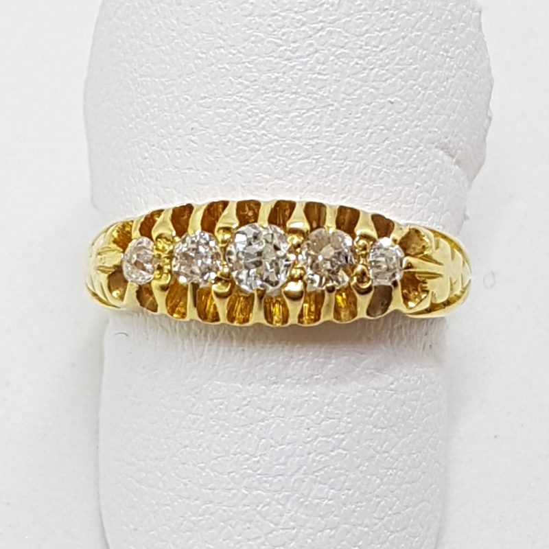 18ct Yellow Gold Diamond Bridge Set Ring