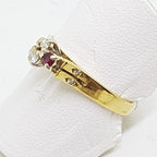 9ct Yellow Gold Natural Ruby &amp; Diamond Ring