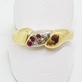9ct Yellow Gold Natural Ruby &amp; Diamond Ring