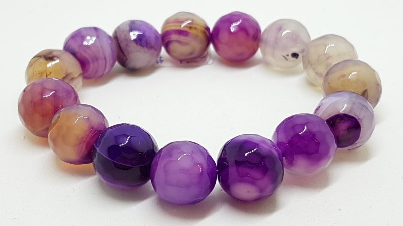 Purple Agate Elastic Bead Bracelet