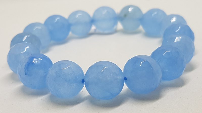 Blue Agate Elastic Bead Bracelet