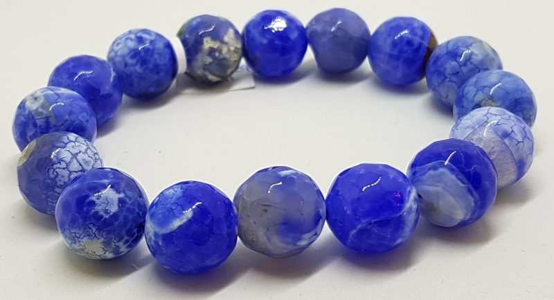 Blue Agate Elastic Bead Bracelet