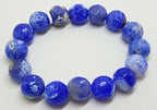 Blue Agate Elastic Bead Bracelet