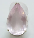 Sterling Silver Large Teardrop Shape Rose Quartz Ring - Cocktail Ring