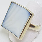 Sterling Silver Square Blue Mother of Pearl Ring