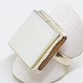 Sterling Silver Square White Mother of Pearl Ring