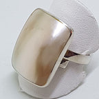 Sterling Silver Large Rectangular Mother of Pearl Ring