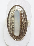 Sterling Silver Oval Mother of Pearl Ring
