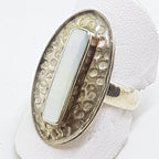 Sterling Silver Oval Mother of Pearl Ring