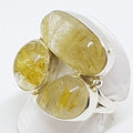 Sterling Silver Rutilated Quartz Large Chunky Cluster Ring