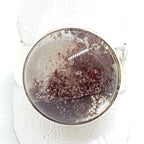 Sterling Silver Round Phantom Quartz on Wide Band Ring