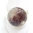 Sterling Silver Round Phantom Quartz on Wide Band Ring