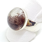 Sterling Silver Round Phantom Quartz on Wide Band Ring