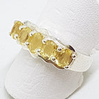 Sterling Silver Citrine Bridge Set Ring