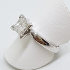 18ct White Gold 1.30ct Princess Cut Diamond Engagement Ring – Claw Set