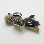 Sterling Silver Marcasite and Enamel Fish Brooch