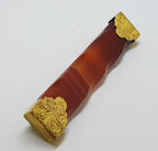 9ct Yellow Gold Large/Long Red Scottish Agate Bar Brooch