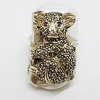 Sterling Silver Marcasite &amp; Garnet Large Koala Bear Ring