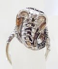Sterling Silver Marcasite Large Cobra Snake Ring