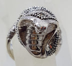 Sterling Silver Marcasite Large Cobra Snake Ring