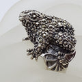 Sterling Silver Marcasite Large Frog Ring